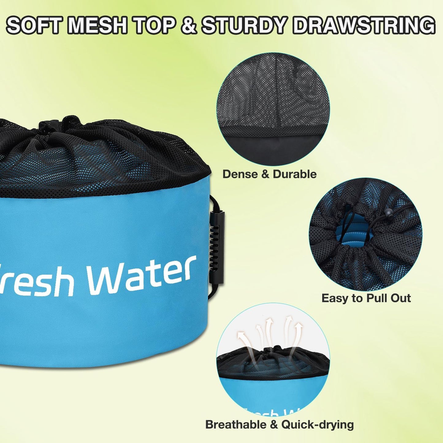 1 Pack RV Sewer Hose Storage Bag, Waterproof Black Dual Zipper