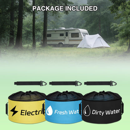 1 Pack RV Sewer Hose Storage Bag, Waterproof Black Dual Zipper