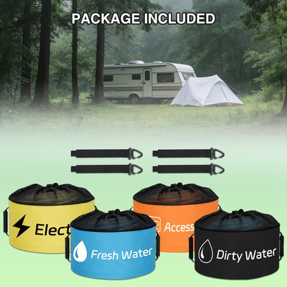 1 Pack RV Sewer Hose Storage Bag, Waterproof Black Dual Zipper