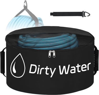 1 Pack RV Sewer Hose Storage Bag, Waterproof Black Dual Zipper