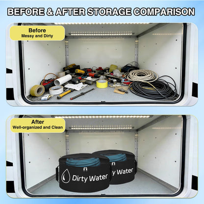 1 Pack RV Sewer Hose Storage Bag, Waterproof Black Dual Zipper