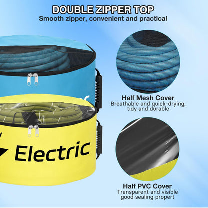1 Pack RV Sewer Hose Storage Bag, Waterproof Black Dual Zipper