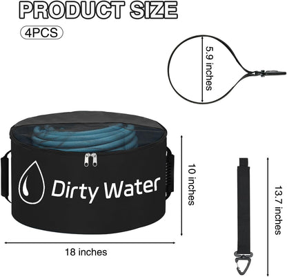 1 Pack RV Sewer Hose Storage Bag, Waterproof Black Dual Zipper