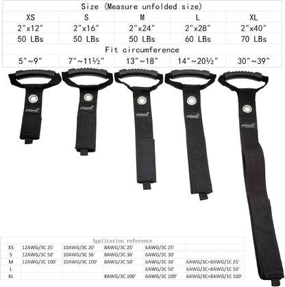 Extension Cord Clip, Storage Strap, Cable Wrap Organizer, Hoop and Loop Hanger Also for Rope,Coil Reel and Hose. (L, 2"x28")