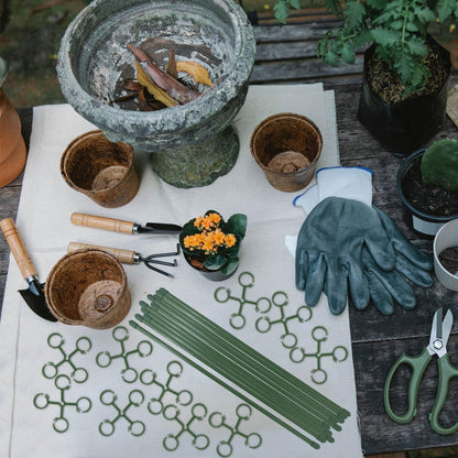 12 Inch Plant Support Stakes, with Adjustable Retaining Ring Green Plant Sticks Support Stakes for Indoor and Outdoor Plants,Flowers,Climbing(10Pcs)