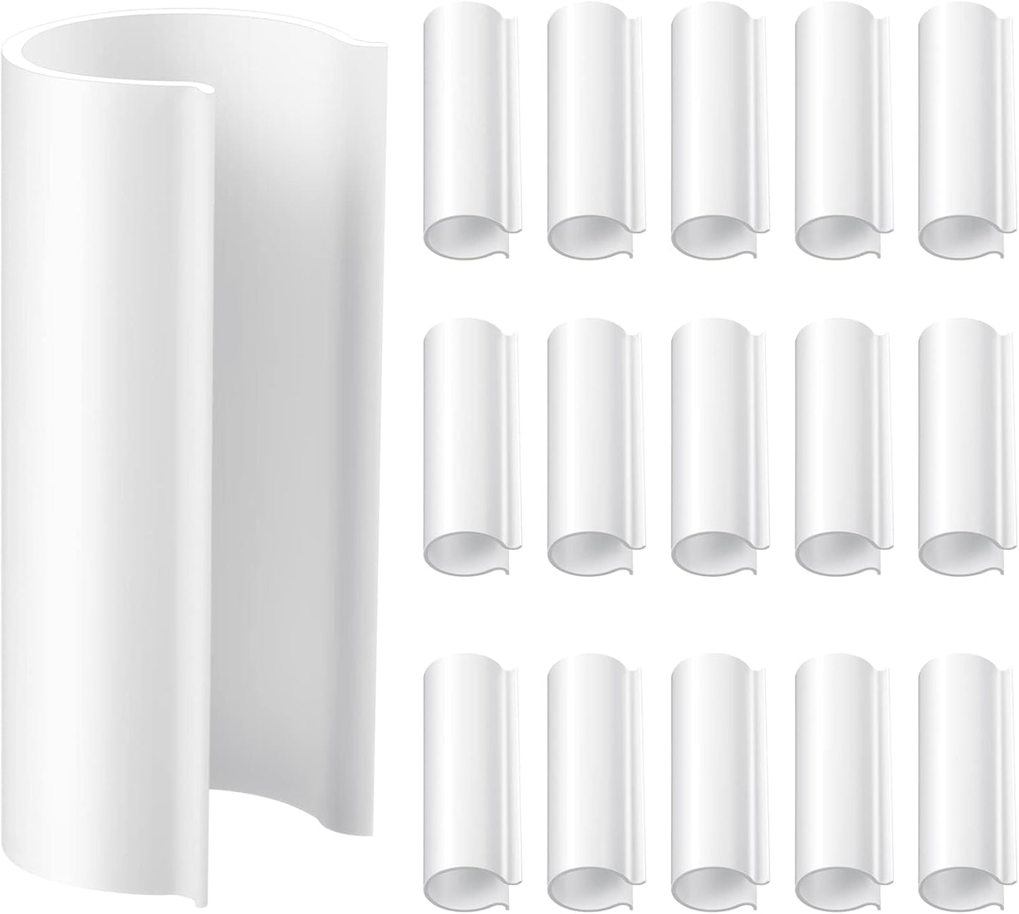 16 Pcs ABS Pipe Clips 2.4" Long Clamps, for 1 Inch PVC Pipe, White