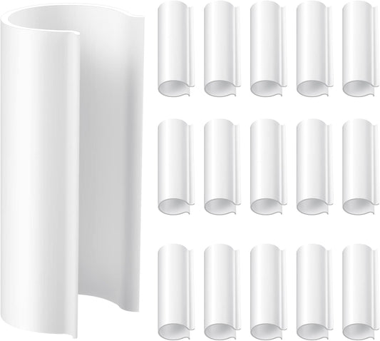 16 Pcs ABS Pipe Clips 2.4" Long Clamps, for 1 Inch PVC Pipe, White