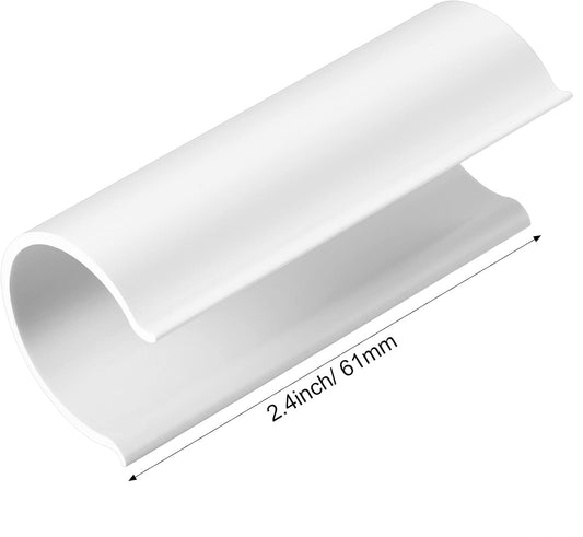16 Pcs ABS Pipe Clips 2.4" Long Clamps, for 1 Inch PVC Pipe, White