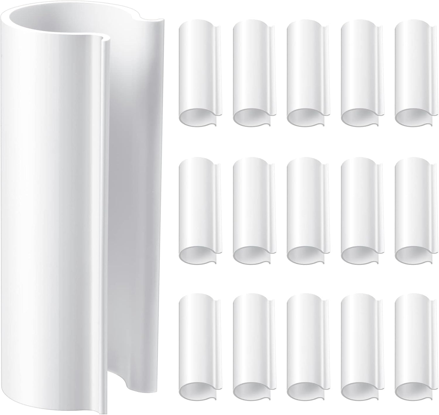 16 Pcs ABS Pipe Clips 2.4" Long Clamps, for 1 Inch PVC Pipe, White