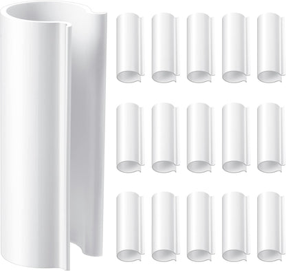 16 Pcs ABS Pipe Clips 2.4" Long Clamps, for 1 Inch PVC Pipe, White