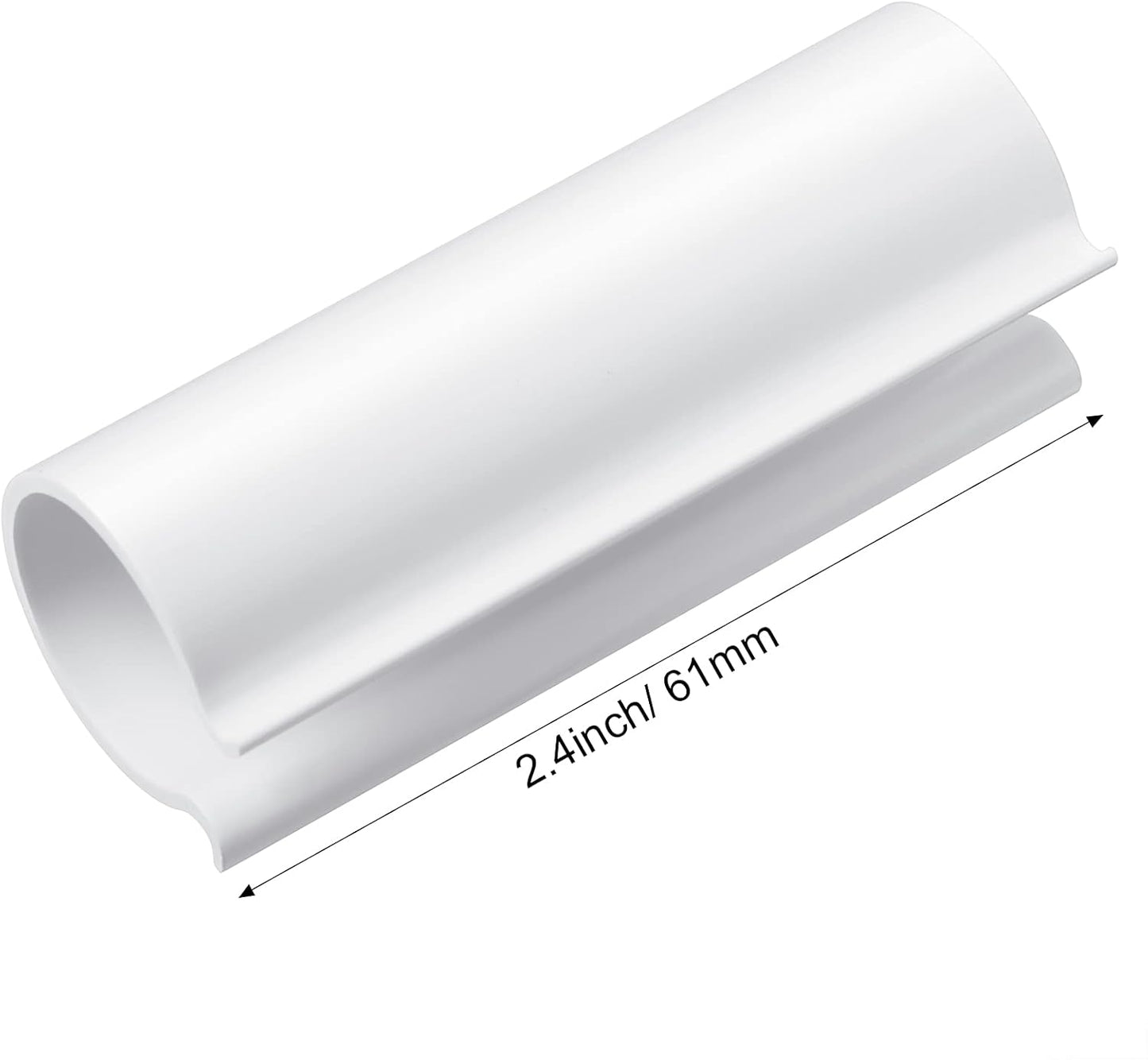 16 Pcs ABS Pipe Clips 2.4" Long Clamps, for 1 Inch PVC Pipe, White