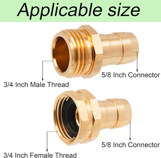 Triumpeek Garden Hose Repair Connector, 4 Sets, Aluminum