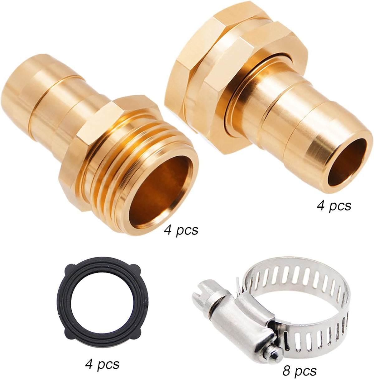 Triumpeek Garden Hose Repair Connector, 4 Sets, Aluminum
