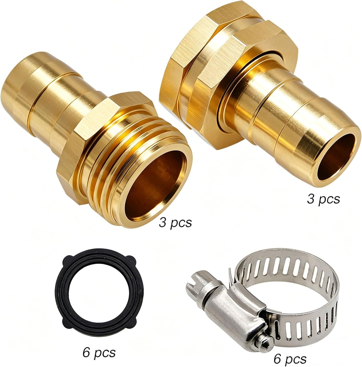Triumpeek Garden Hose Repair Connector, 4 Sets, Aluminum