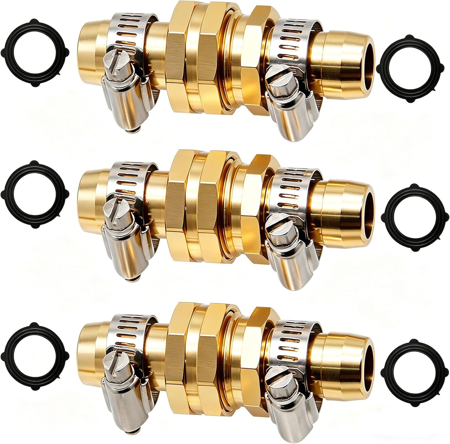 Triumpeek Garden Hose Repair Connector, 4 Sets, Aluminum