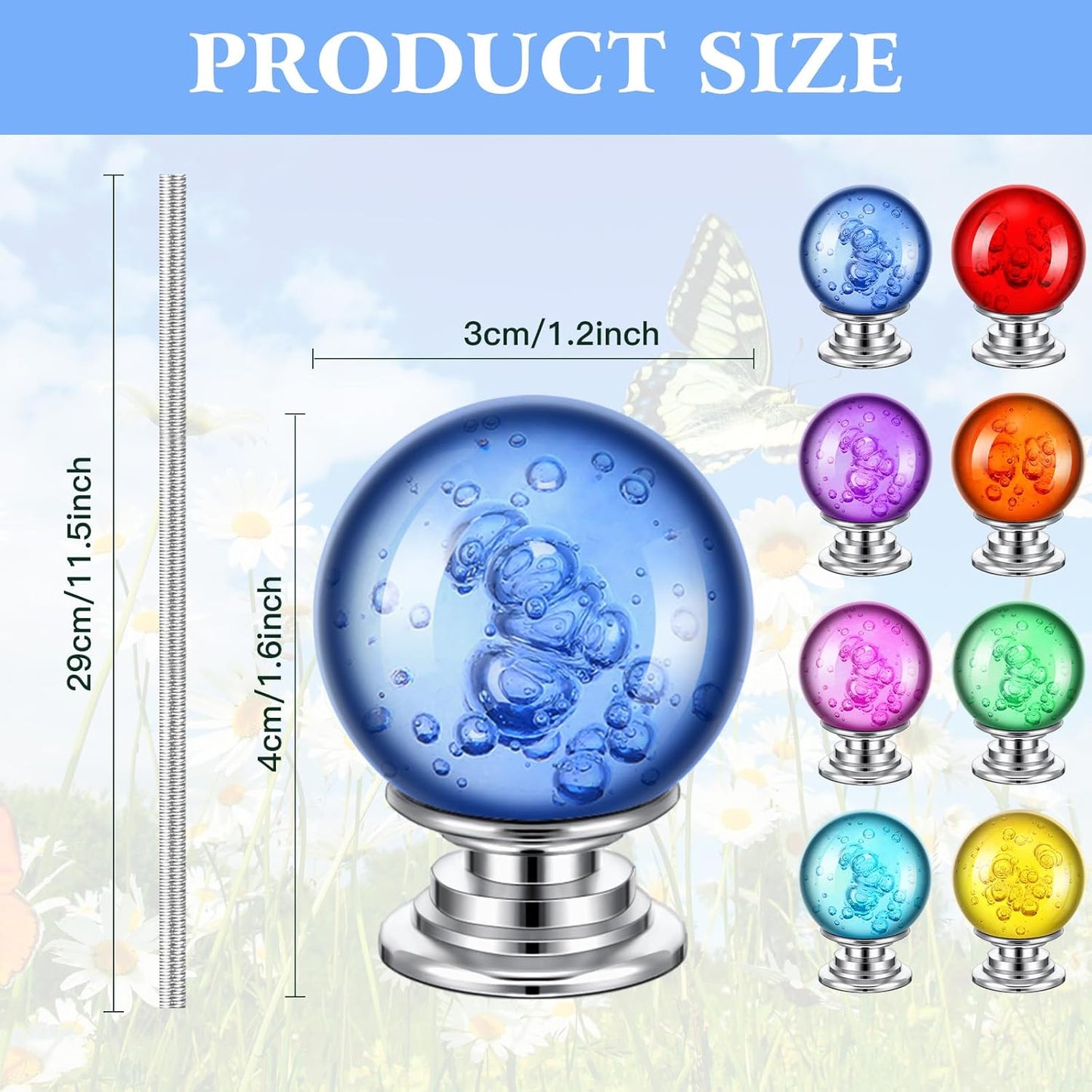 Pack of 8 Garden Beaded Stakes Wands Kit DIY Mini Fairy Sticks Rods