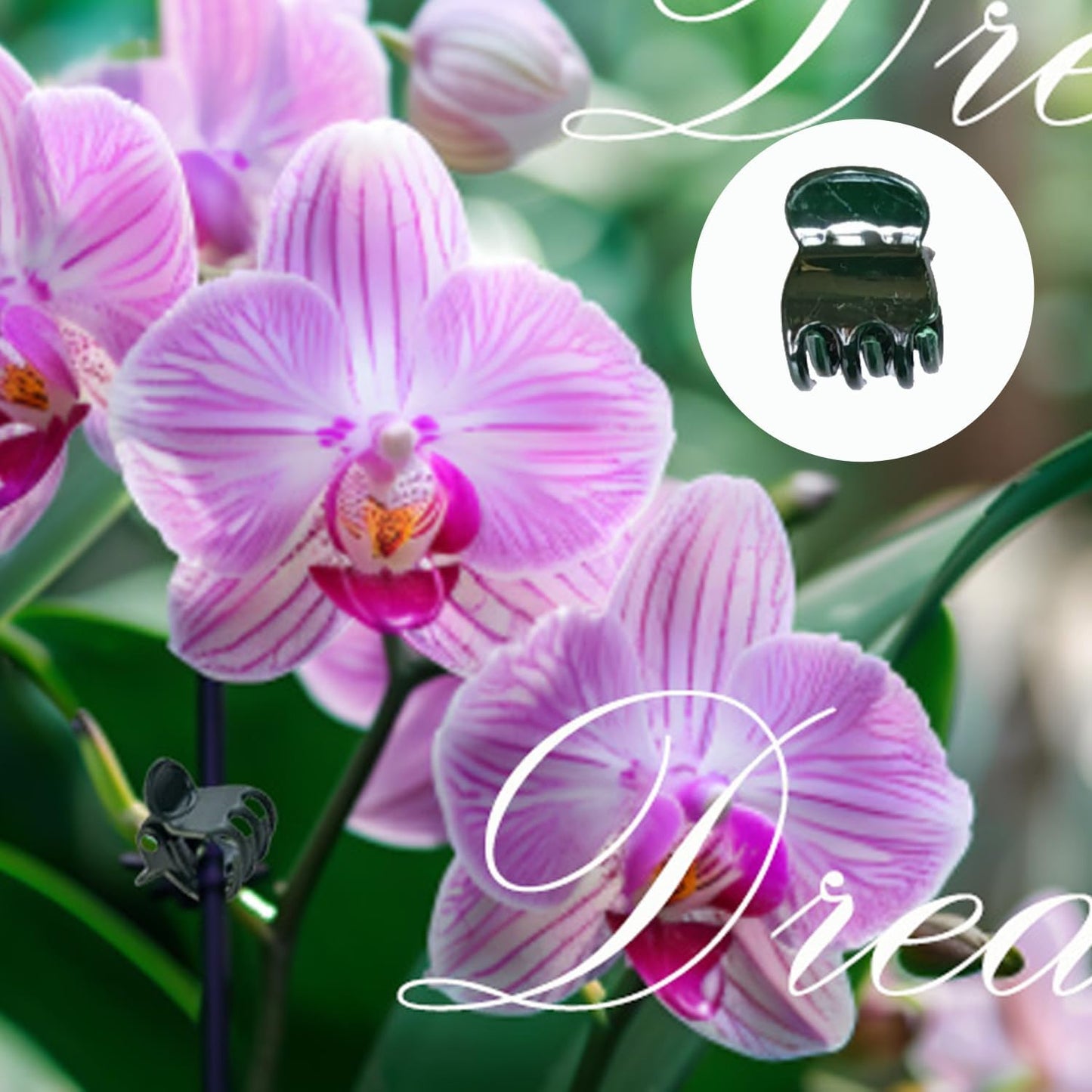 30 pcs Plant Clips, Orchid Clips Plant Orchid Support Clips Flower and Vine Clips for Supporting Stems Vines Grow Upright Dark Green