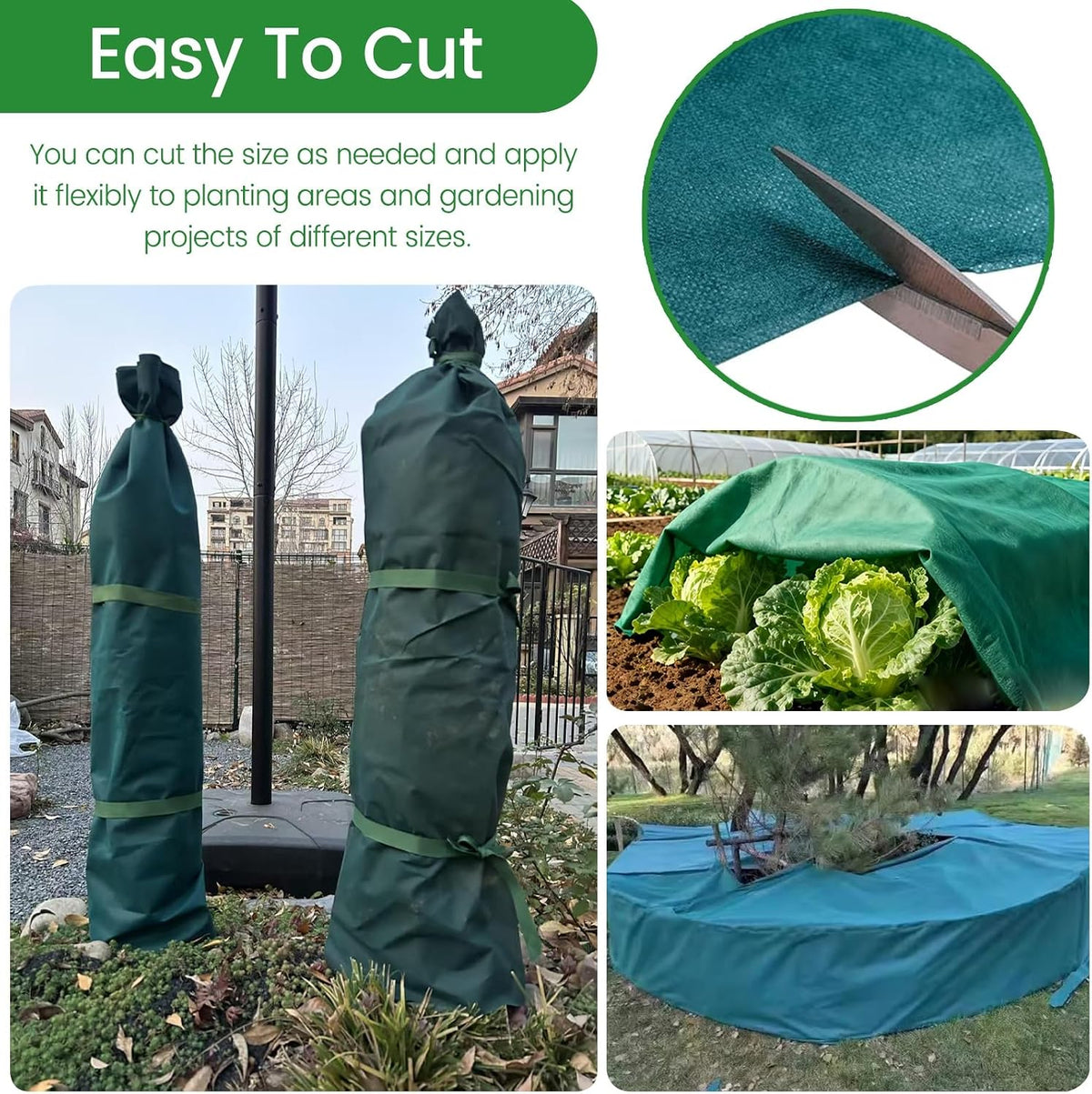 Insulated Plant Covers for Winter, All-Weather Floating Row Cover for Outdoor Garden Bush Plants, Green Planket Frost Protection Plant Cover Reusable Easy to Cut(3.2x328ft/1x100m)