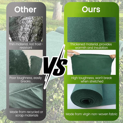Insulated Plant Covers for Winter, All-Weather Floating Row Cover for Outdoor Garden Bush Plants, Green Planket Frost Protection Plant Cover Reusable Easy to Cut(3.2x328ft/1x100m)
