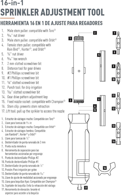26099D 16-in-1 Sprinkler Tool