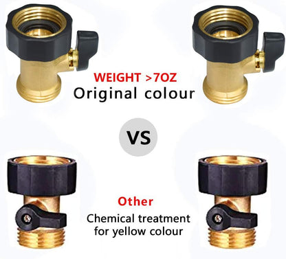 Heavy Duty Brass Shut Off Valve Garden Hose Shut Off Valve Garden Hose Connector (2PCS) +4 Extra Pressure Washers