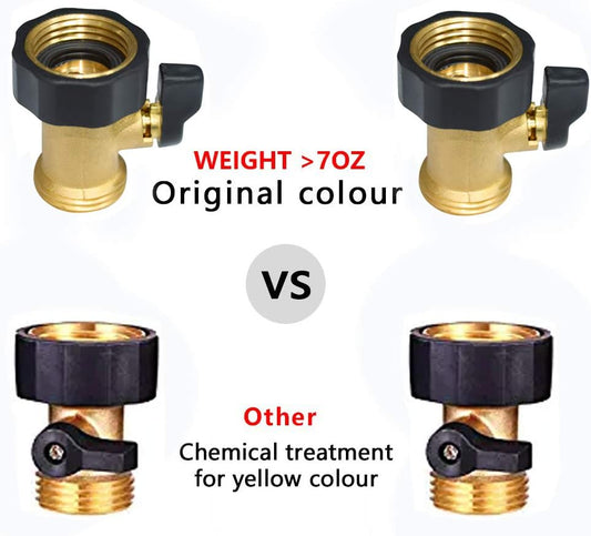 Heavy Duty Brass Shut Off Valve Garden Hose Shut Off Valve Garden Hose Connector (2PCS) +4 Extra Pressure Washers