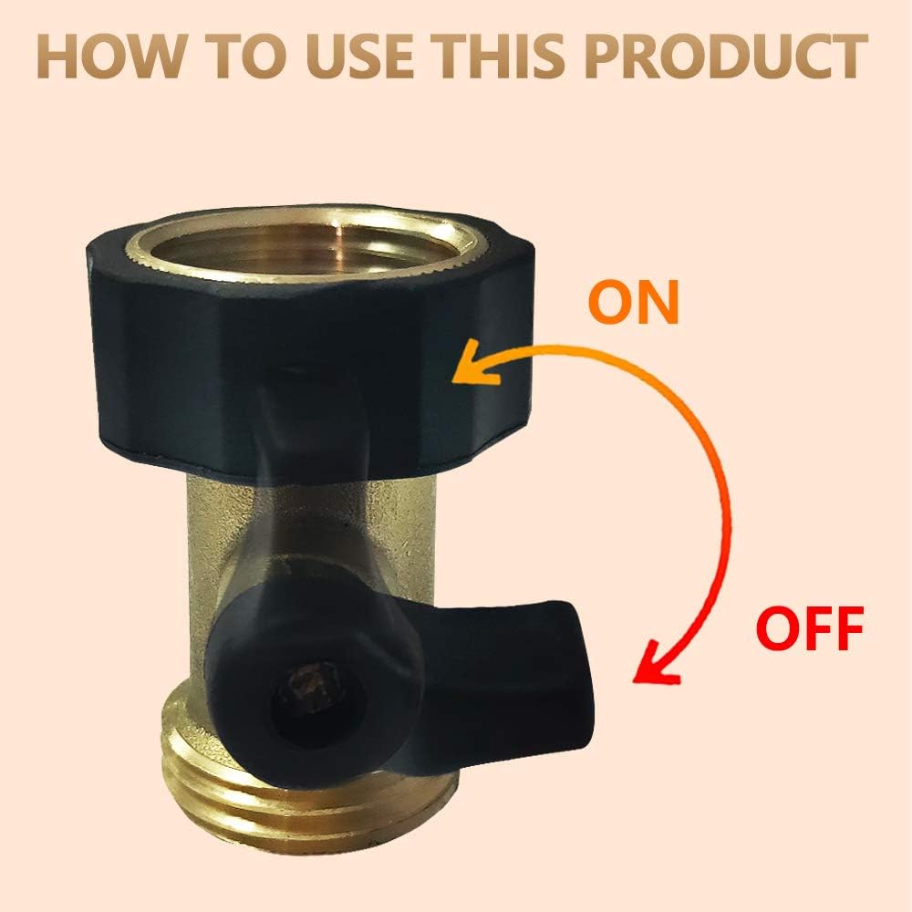 Heavy Duty Brass Shut Off Valve Garden Hose Shut Off Valve Garden Hose Connector (2PCS) +4 Extra Pressure Washers