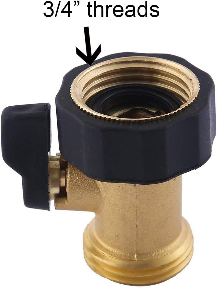 Heavy Duty Brass Shut Off Valve Garden Hose Shut Off Valve Garden Hose Connector (2PCS) +4 Extra Pressure Washers