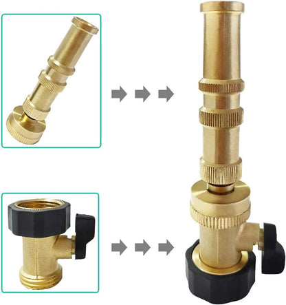 Heavy Duty Brass Shut Off Valve Garden Hose Shut Off Valve Garden Hose Connector (2PCS) +4 Extra Pressure Washers