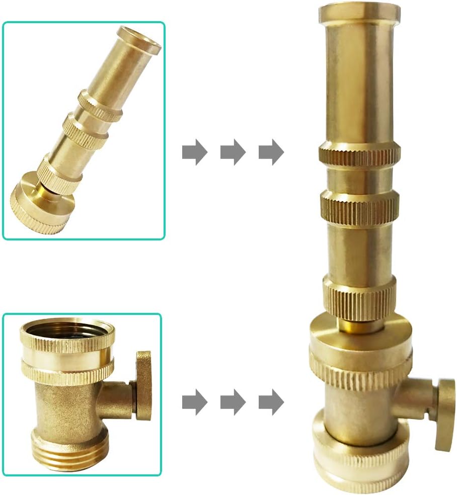 Heavy Duty Brass Shut Off Valve Garden Hose Shut Off Valve Garden Hose Connector (2PCS) +4 Extra Pressure Washers