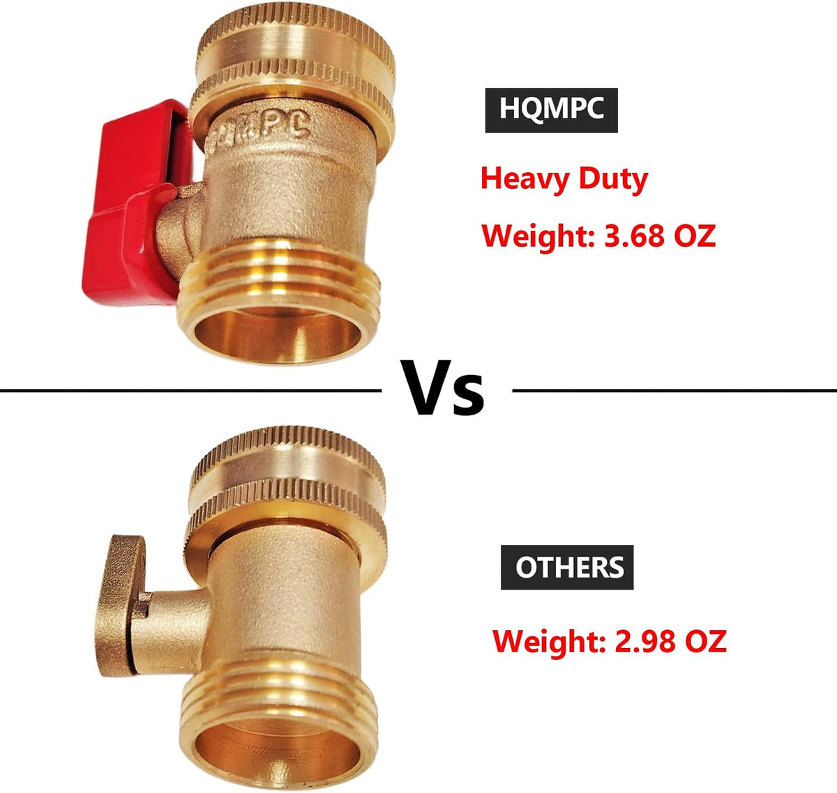 Heavy Duty Brass Shut Off Valve Garden Hose Shut Off Valve Garden Hose Connector (2PCS) +4 Extra Pressure Washers