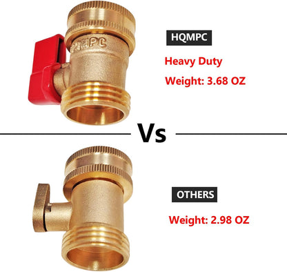 Heavy Duty Brass Shut Off Valve Garden Hose Shut Off Valve Garden Hose Connector (2PCS) +4 Extra Pressure Washers