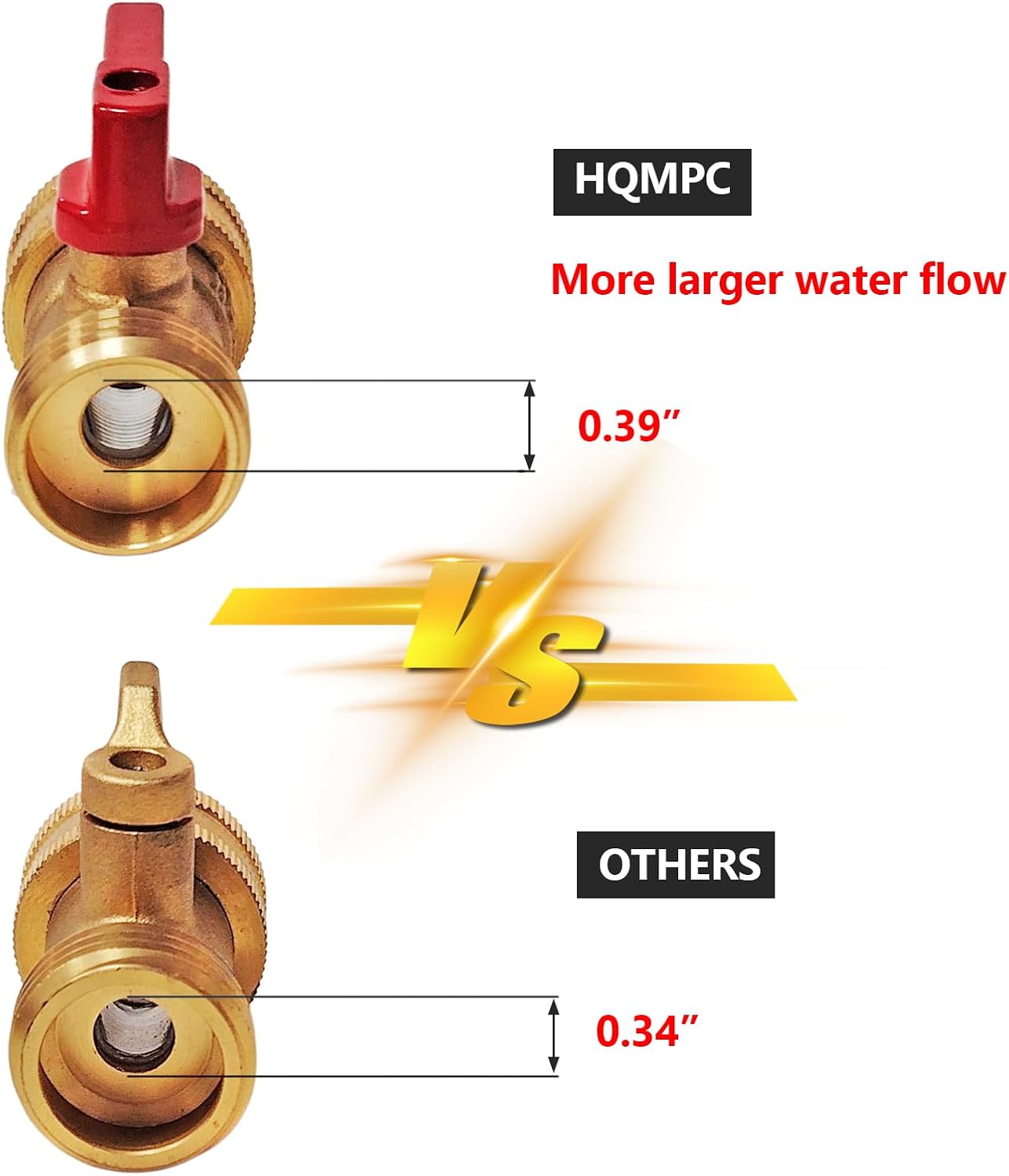 Heavy Duty Brass Shut Off Valve Garden Hose Shut Off Valve Garden Hose Connector (2PCS) +4 Extra Pressure Washers