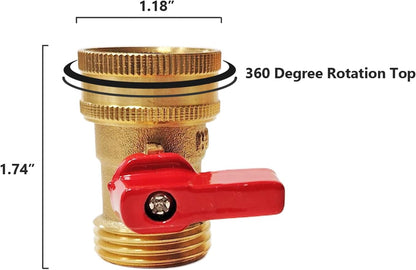 Heavy Duty Brass Shut Off Valve Garden Hose Shut Off Valve Garden Hose Connector (2PCS) +4 Extra Pressure Washers