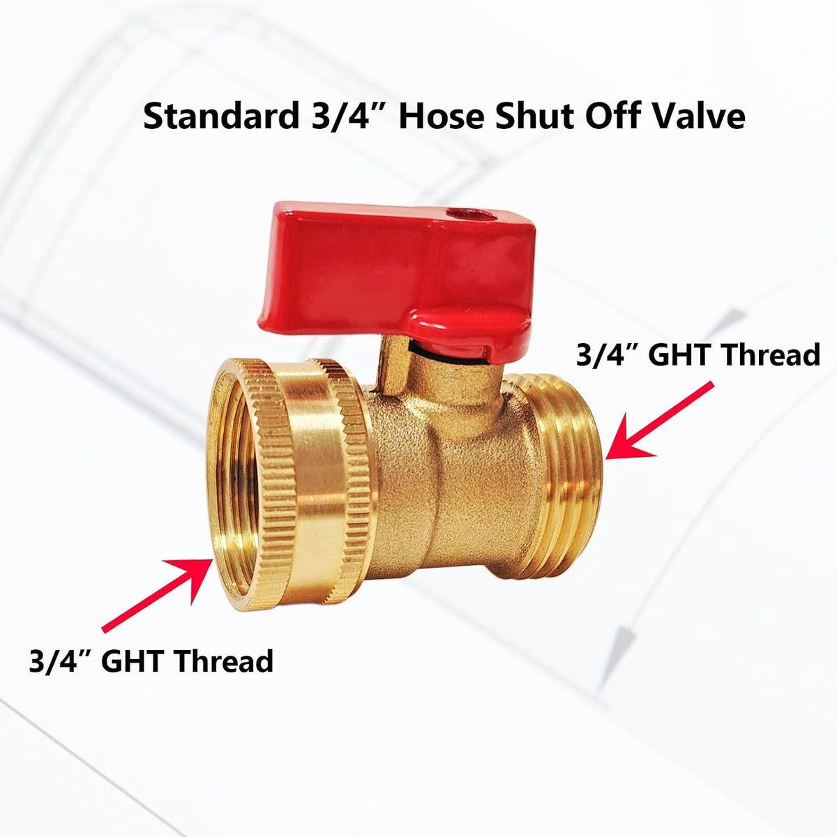 Heavy Duty Brass Shut Off Valve Garden Hose Shut Off Valve Garden Hose Connector (2PCS) +4 Extra Pressure Washers