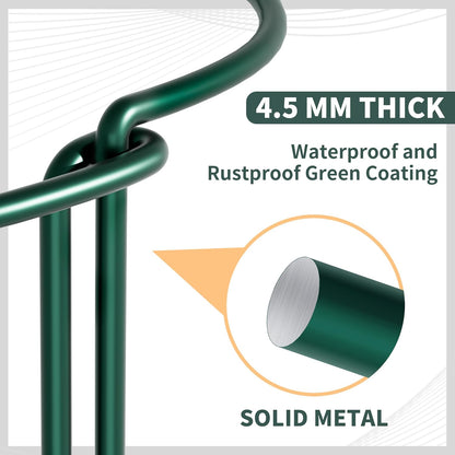10 Pack Garden Supports for Plants Metal 10" Wide x 24" High Interlock Half Round Garden Plant Support Ring Border Support Plant Support Ring Cage for Rose Flowers Vine Tomato