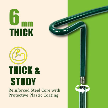 10 Pack Garden Supports for Plants Metal 10" Wide x 24" High Interlock Half Round Garden Plant Support Ring Border Support Plant Support Ring Cage for Rose Flowers Vine Tomato