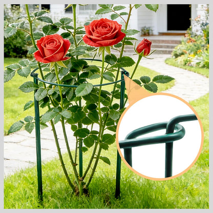 10 Pack Garden Supports for Plants Metal 10" Wide x 24" High Interlock Half Round Garden Plant Support Ring Border Support Plant Support Ring Cage for Rose Flowers Vine Tomato