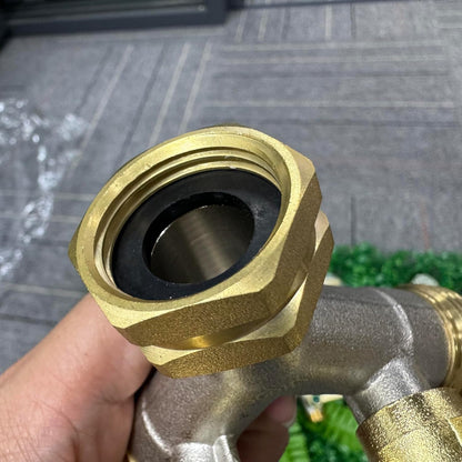 Garden Hose splitter, Heavy Duty Solid Brass Y splitter, Rust Resistant Two-Way Faucet splitter, Frost Resistant Outdoor Hose splitter，Brass Nickel，Extended Metal Handle Valve