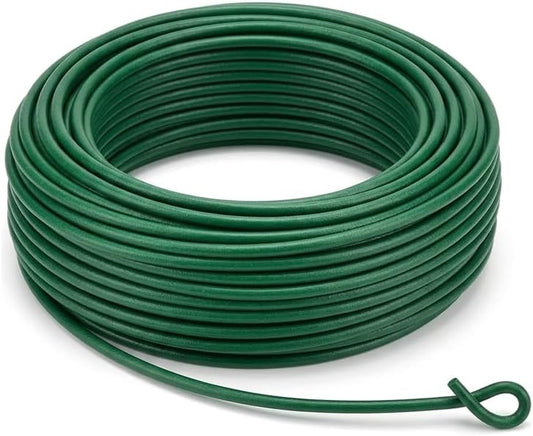 50FT Garden Wire Heavy Duty Green Coated Plant Twist Tie Garden Training Wire