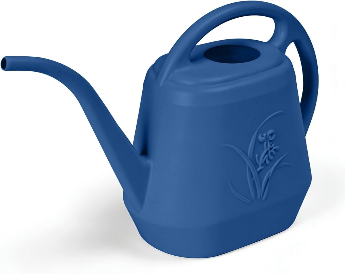 Plastic Watering Can - for Indoor and Outdoor Home Garden Plants - with Long Spout - Blue - 1/2 Gallon