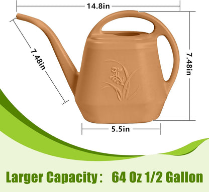 Plastic Watering Can - for Indoor and Outdoor Home Garden Plants - with Long Spout - Blue - 1/2 Gallon