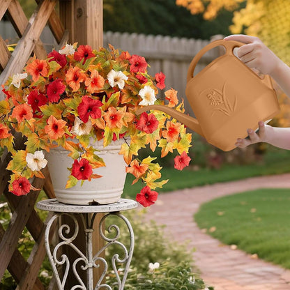 Plastic Watering Can - for Indoor and Outdoor Home Garden Plants - with Long Spout - Blue - 1/2 Gallon