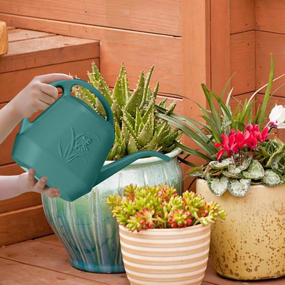 Plastic Watering Can - for Indoor and Outdoor Home Garden Plants - with Long Spout - Blue - 1/2 Gallon
