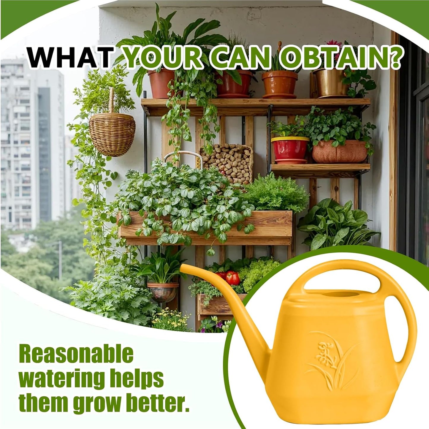 Plastic Watering Can - for Indoor and Outdoor Home Garden Plants - with Long Spout - Blue - 1/2 Gallon