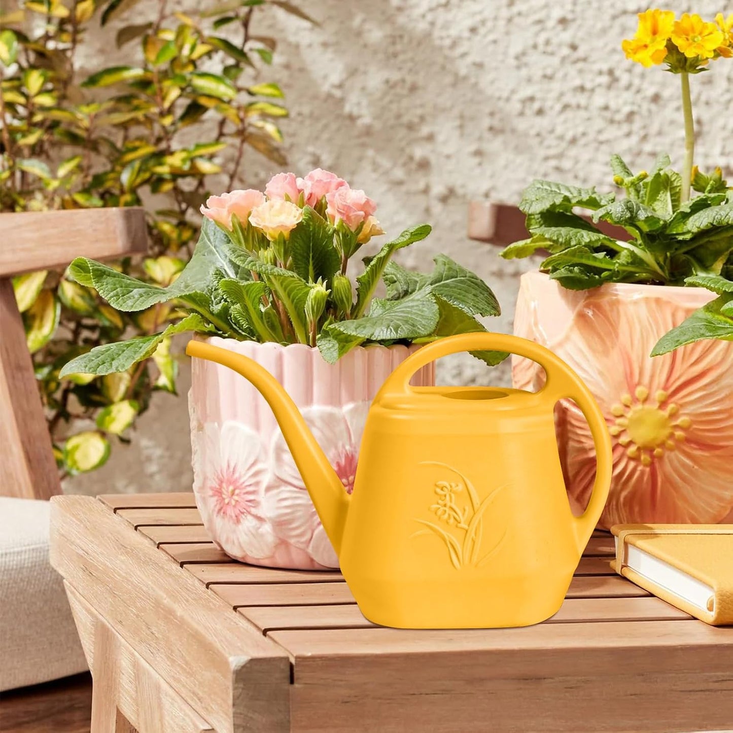 Plastic Watering Can - for Indoor and Outdoor Home Garden Plants - with Long Spout - Blue - 1/2 Gallon