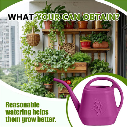 Plastic Watering Can - for Indoor and Outdoor Home Garden Plants - with Long Spout - Blue - 1/2 Gallon