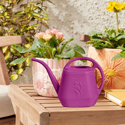 Plastic Watering Can - for Indoor and Outdoor Home Garden Plants - with Long Spout - Blue - 1/2 Gallon