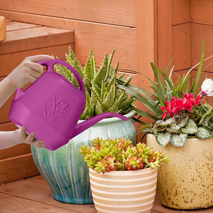 Plastic Watering Can - for Indoor and Outdoor Home Garden Plants - with Long Spout - Blue - 1/2 Gallon