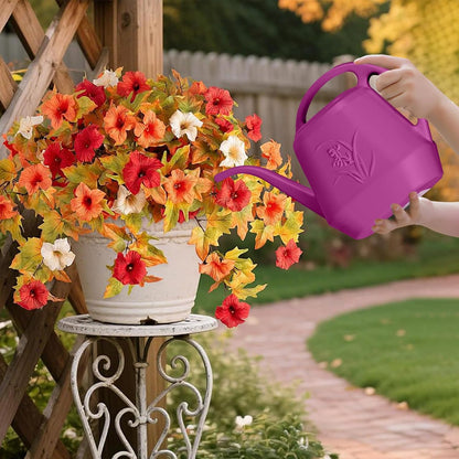 Plastic Watering Can - for Indoor and Outdoor Home Garden Plants - with Long Spout - Blue - 1/2 Gallon